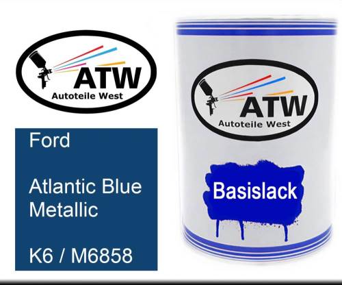 Ford, Atlantic Blue Metallic, K6 / M6858: 500ml Lackdose, von ATW Autoteile West.